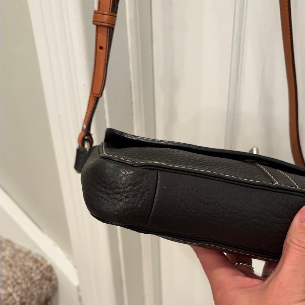 Y2K Coach Chelsea Turnlock Crossbody Bag Black Pebbled Leather - Picture 4 of 10